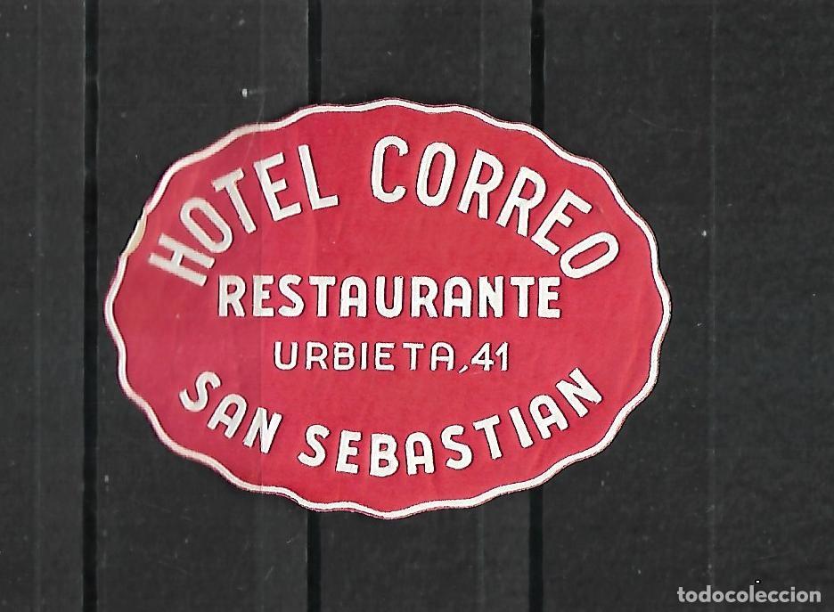 Etiquetas antiguas: M33- ANTIGUA ETIQUETA - HOTEL CORREO SAN SEBASTIAN- CON GOMA