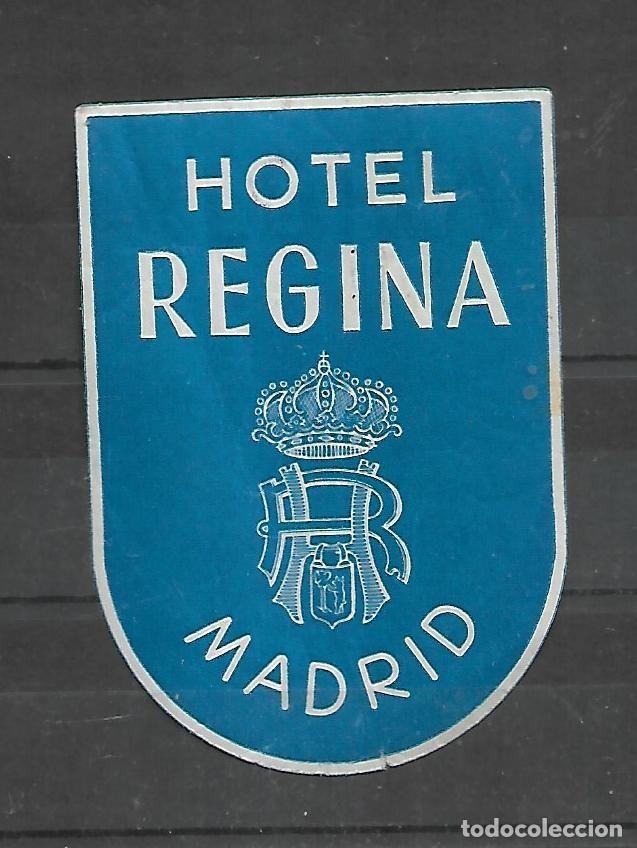 Etiquetas antiguas: M33- ANTIGUA ETIQUETA - HOTEL REGINA MADRID CON GOMA
