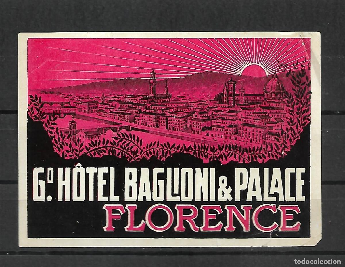 Etiquetas antiguas: M33- ANTIGUA ETIQUETA - HOTEL BAGLIONI PALACE FLORENCE
