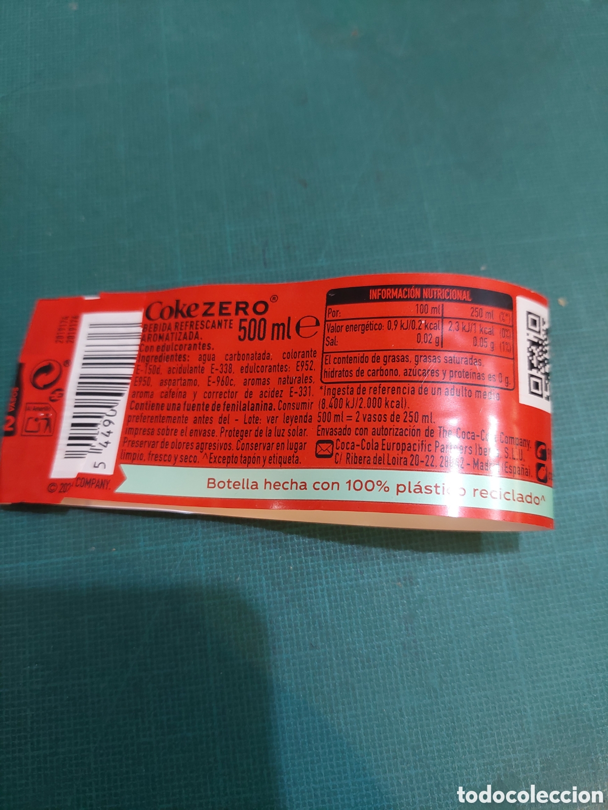 Etiquetas antiguas: Etiqueta Coca-Cola zero az&uacute;car 500 ml - Foto 2