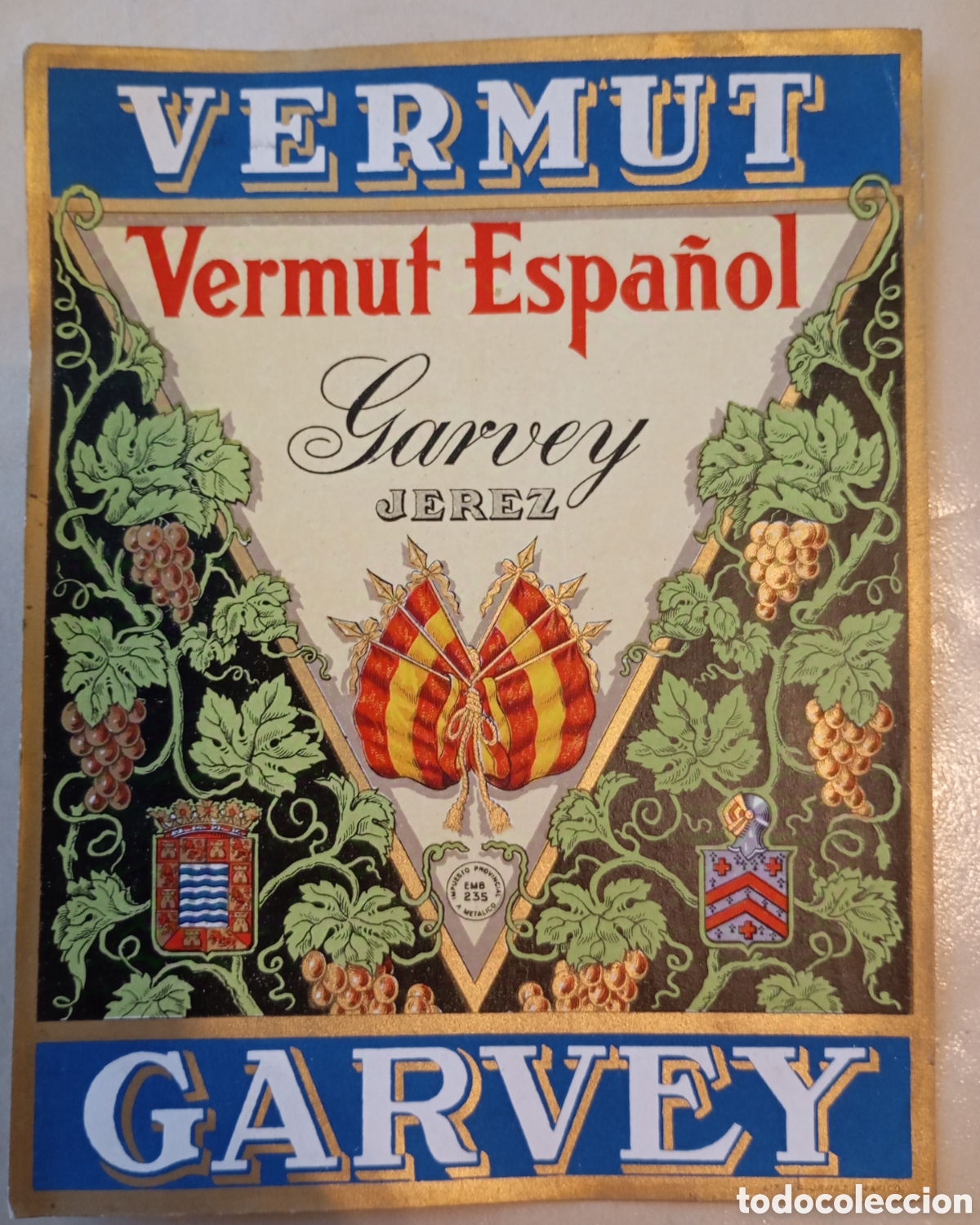 Old Labels: Antigua etiqueta publicidad vermut espa&ntilde;ol Garbey