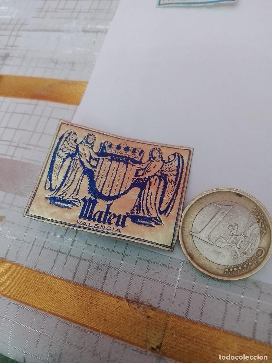 Alte Etiketten: Etiqueta a&ntilde;os 40,50,Mateu valencia ,de una vieja imprenta