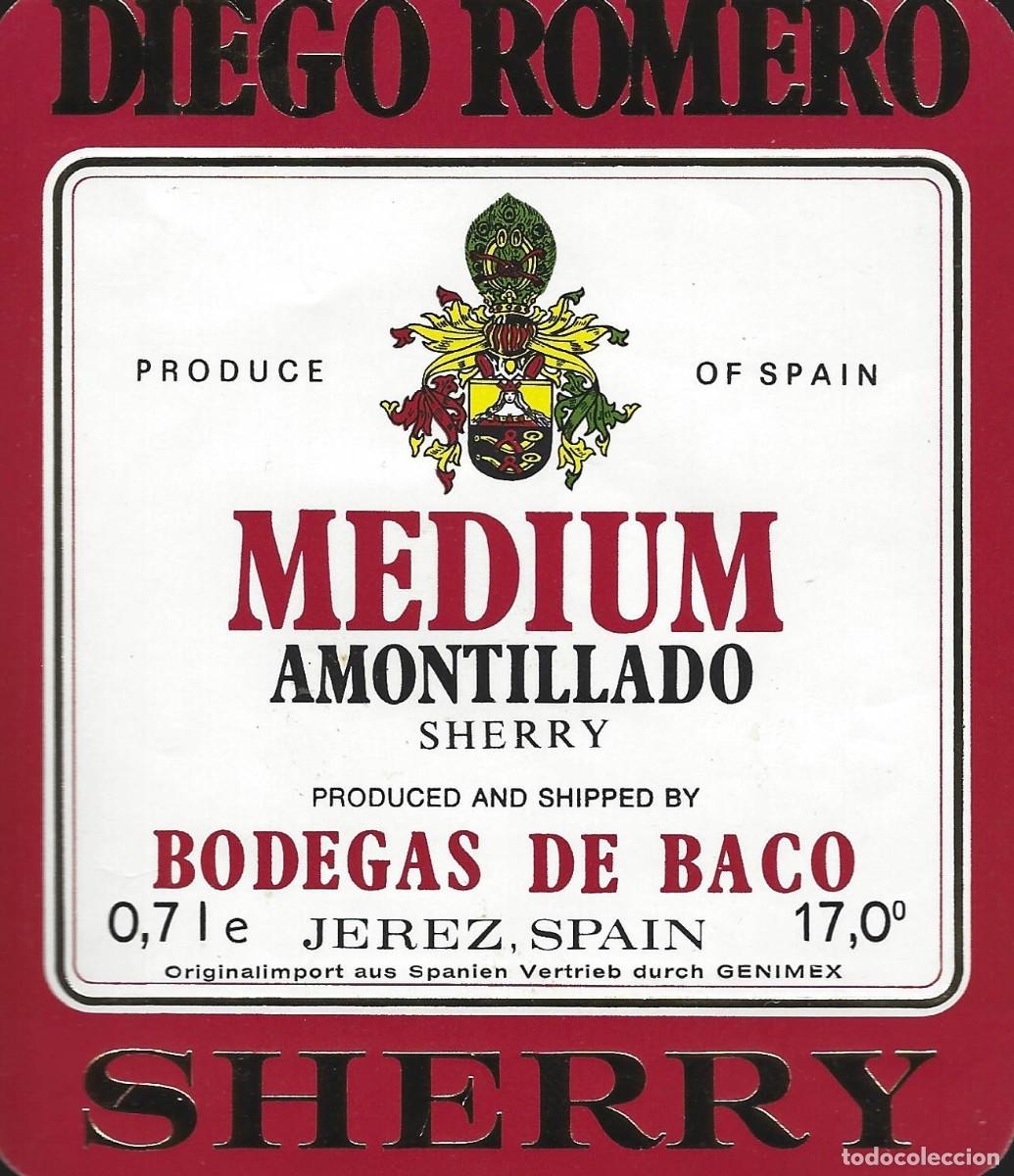 Etiquetas antiguas: E24 BODEGAS DE BACO-MEDIUM DIEGO ROMERO-0.70L-17% - Foto 1