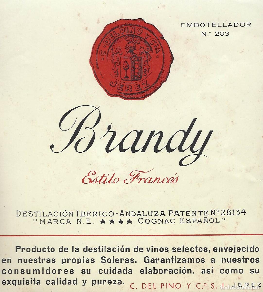 Etiquetas antiguas: E71 BODEGAS CAYETANO DEL PINO Y CIA.-BRANDY - Foto 1