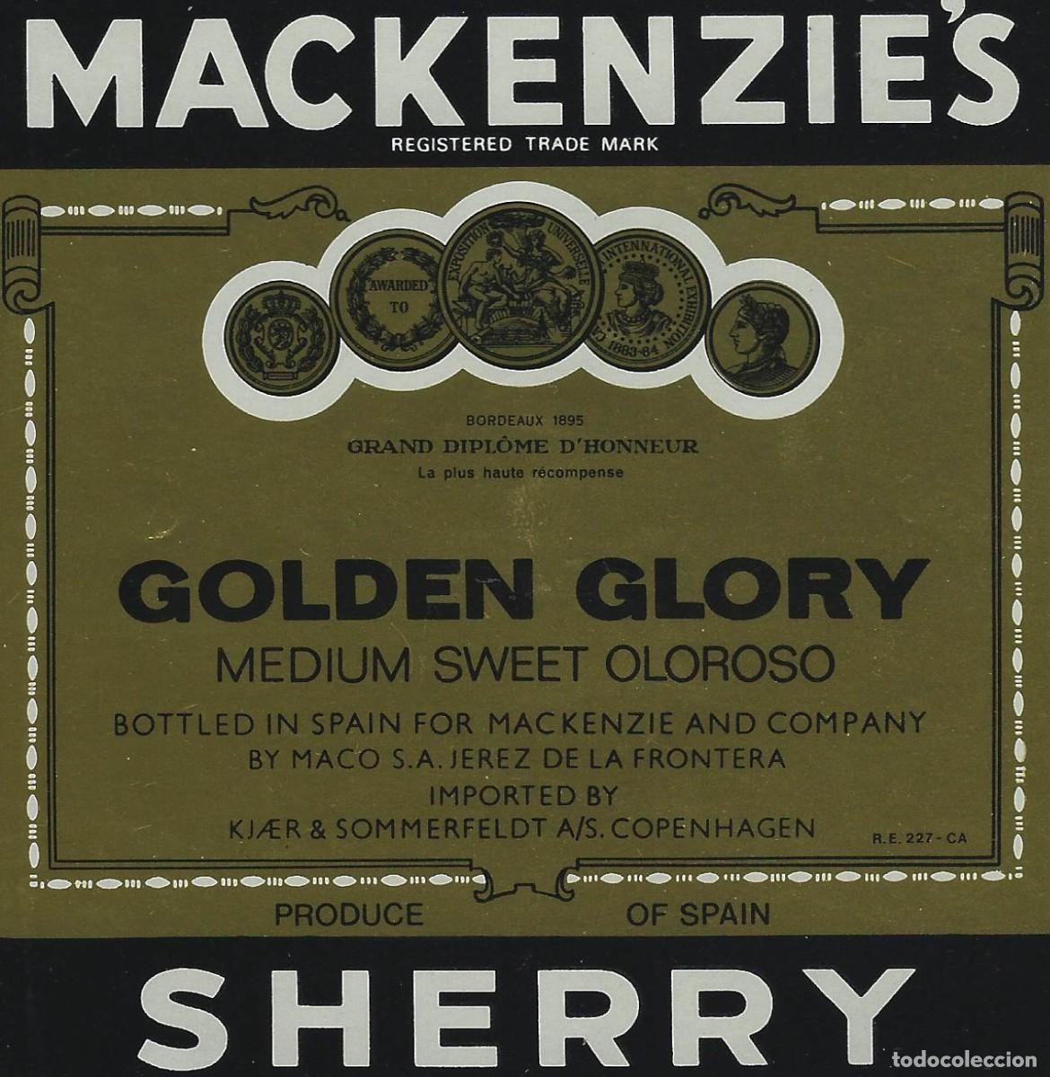 Etiquetas antiguas: E106 BODEGAS MACKENZIE AND COMPANY-MEDIUM MACKENZIE&acute;S - Foto 1