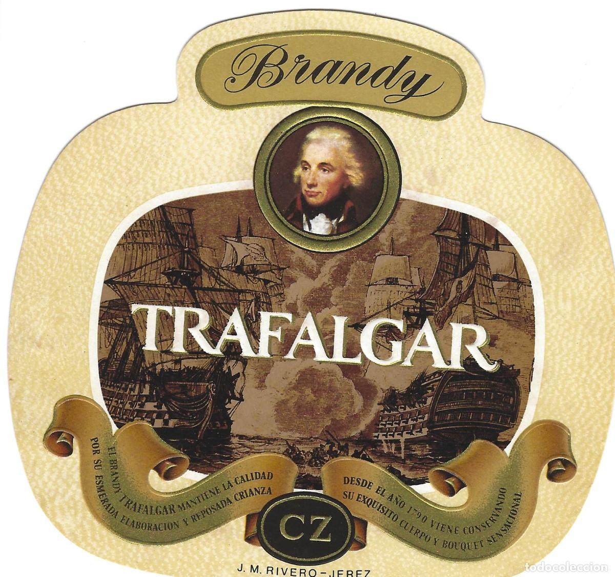 Etiquetas antiguas: E129 BODEGAS J. M. RIVERO-BRANDY TRAFALGAR - Foto 1