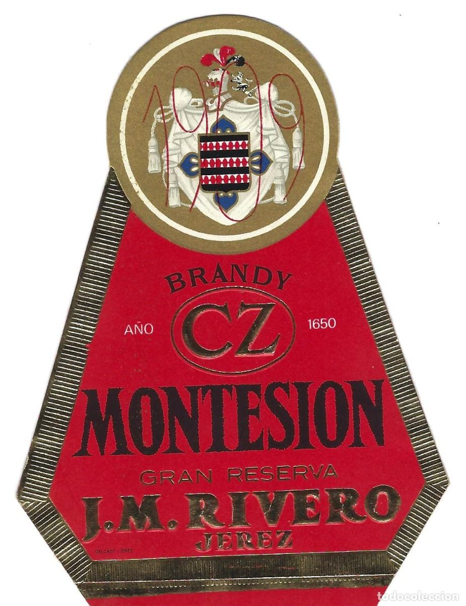 Etiquetas antiguas: E130 BODEGAS J. M. RIVERO-BRANDY MONTESION - Foto 1