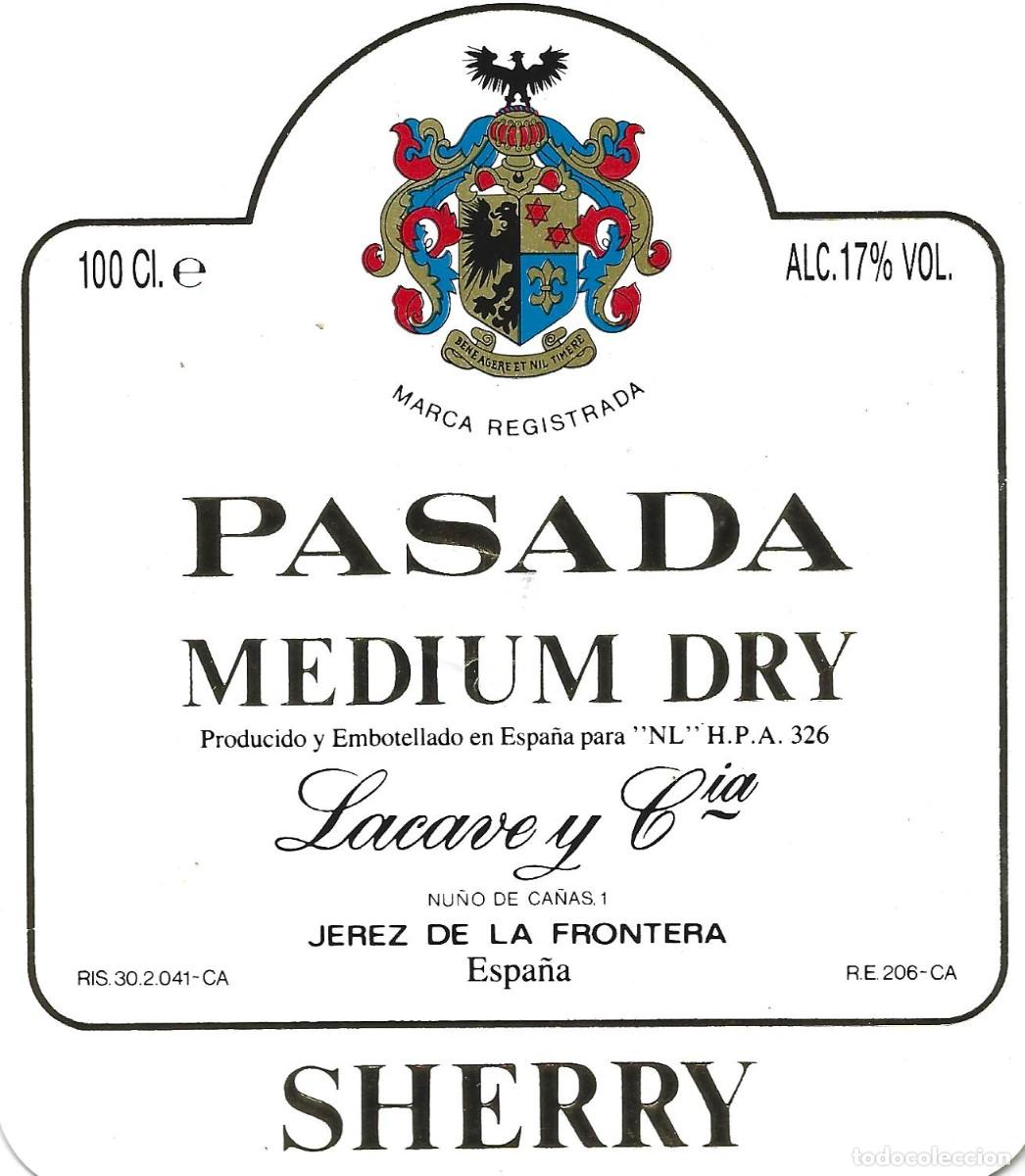 Etiquetas antiguas: E154 BODEGAS LACAVE Y CIA.-MEDIUM DRY PASADA-1L-17% - Foto 1