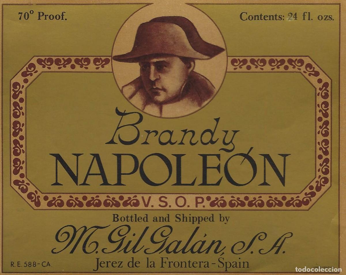 Etiquetas antiguas: E1947 BODEGAS M. GIL GALAN-BRANDY NAPOLEON - Foto 1