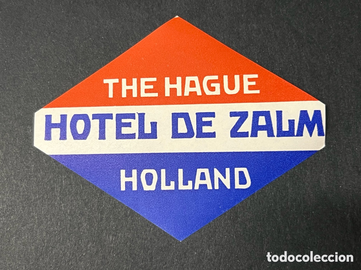 Etiquetas antiguas: ETIQUETA HOTEL DE ZALM THE HAGUE HOLANDA PAISES BAJOS VINTAGE LUGGAGE LABEL.