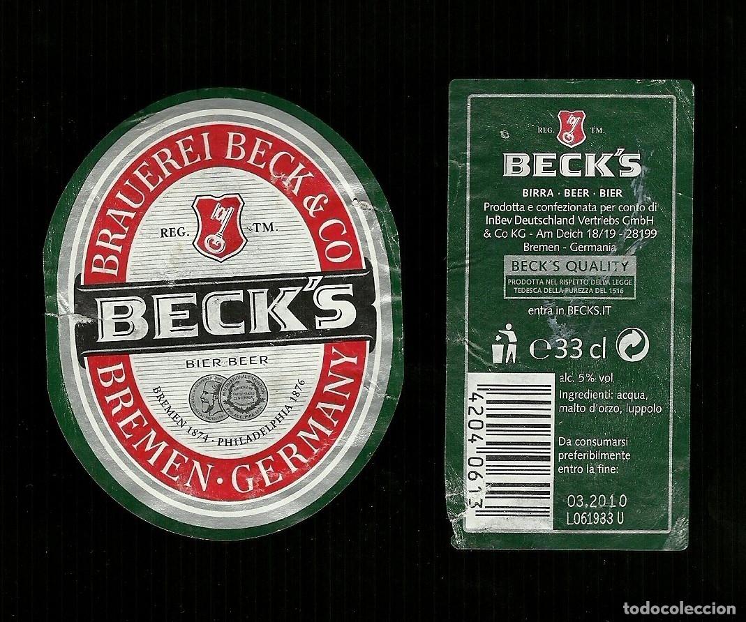 Etiquetas antiguas: Etichetta - Birra Beck's