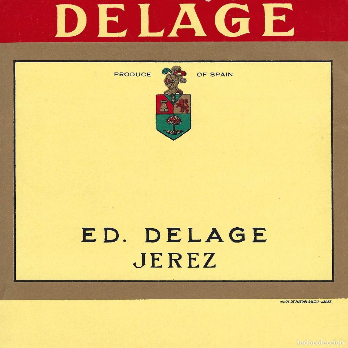 Etiquetas antiguas: E308 BODEGAS ED. DELAGE - Foto 1