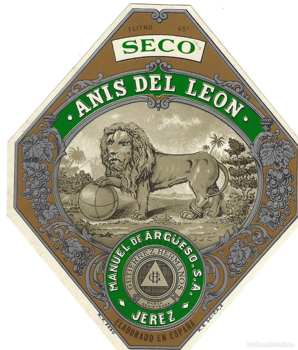 Etiquetas antiguas: E327 BODEGAS MANUEL DE ARGUESO-ANIS ANIS DEL LEON - Foto 1
