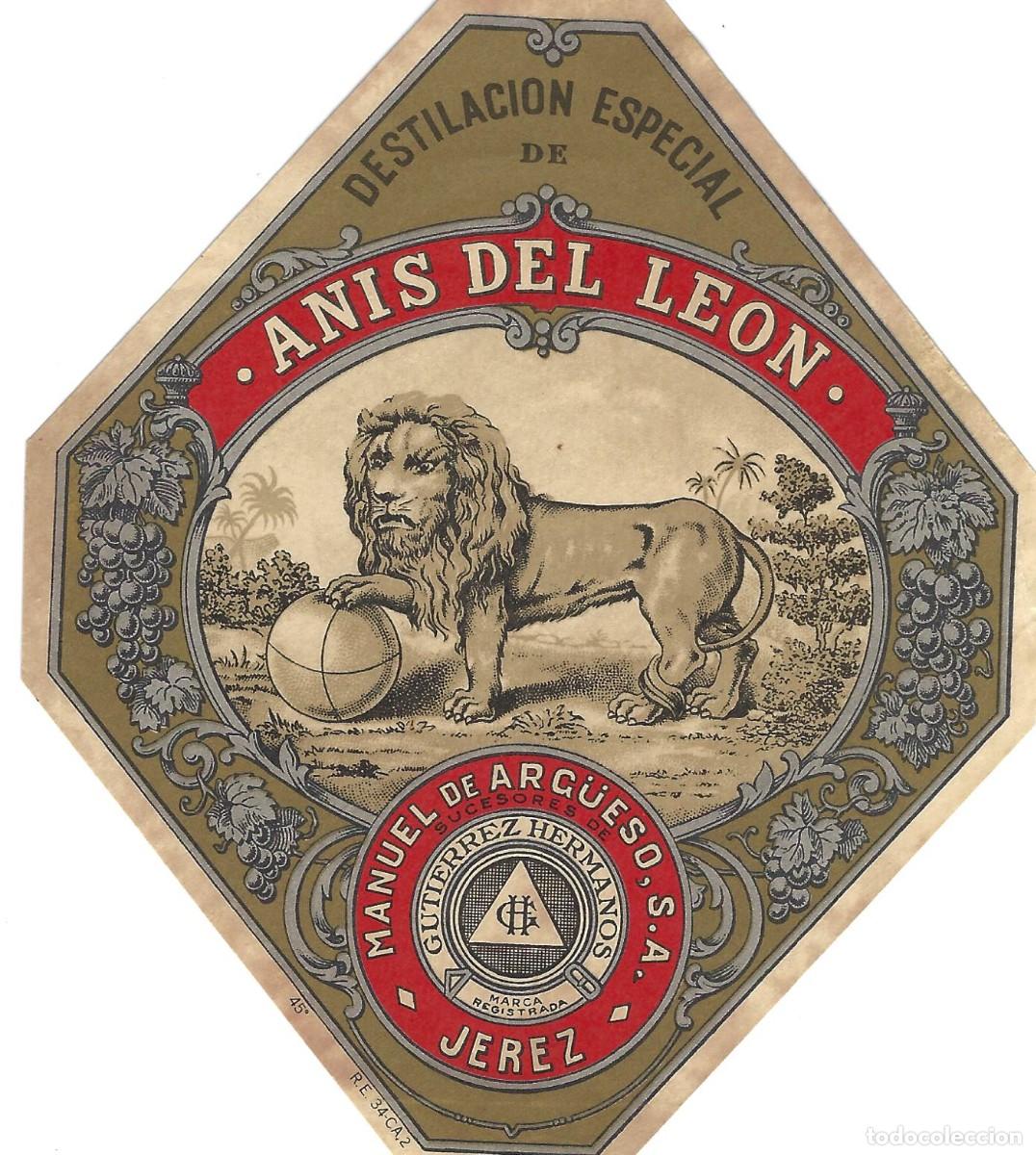 Etiquetas antiguas: E328 BODEGAS MANUEL DE ARGUESO-ANIS ANIS DEL LEON - Foto 1
