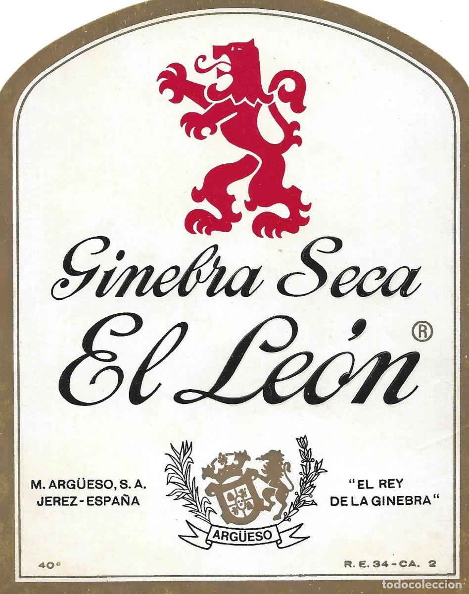 Etiquetas antiguas: E330 BODEGAS MANUEL DE ARGUESO-GINEBRA EL LEON-40% - Foto 1