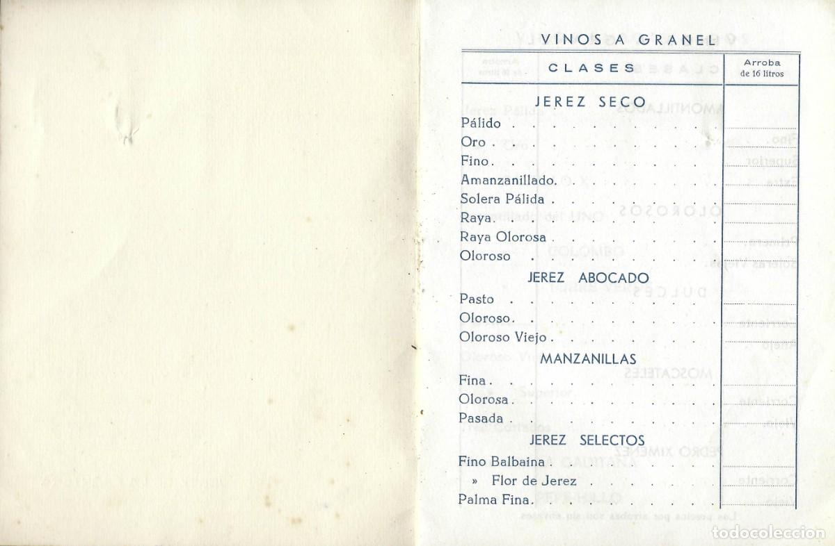 Etiquetas antiguas: E2260 BODEGAS MANUEL DE ARGUESO-LISTA DE PRECIOS - Foto 2