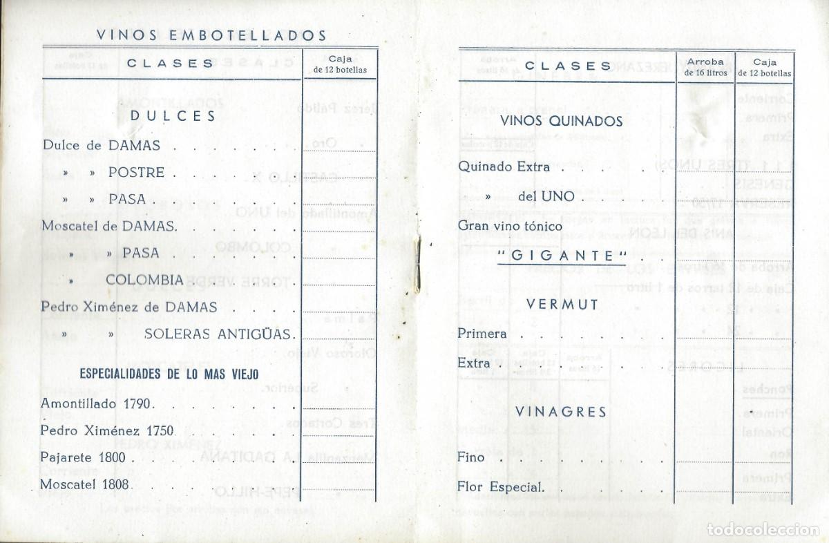 Etiquetas antiguas: E2260 BODEGAS MANUEL DE ARGUESO-LISTA DE PRECIOS - Foto 4