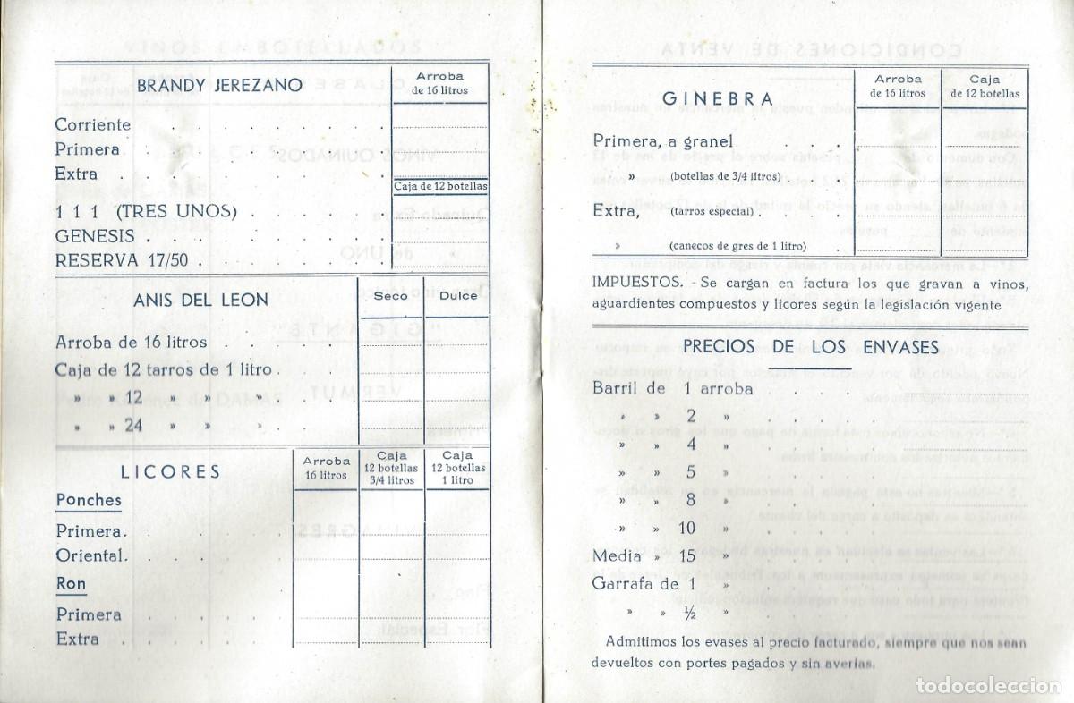 Etiquetas antiguas: E2260 BODEGAS MANUEL DE ARGUESO-LISTA DE PRECIOS - Foto 5
