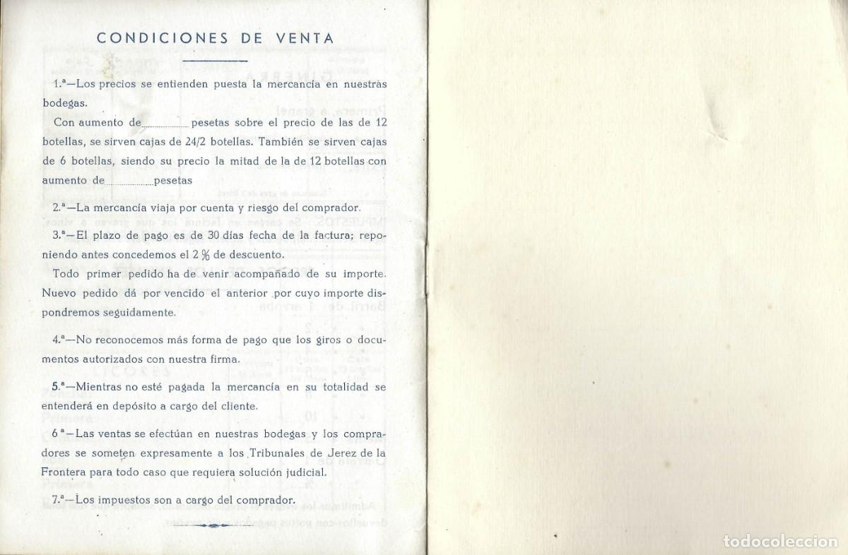 Etiquetas antiguas: E2260 BODEGAS MANUEL DE ARGUESO-LISTA DE PRECIOS - Foto 6