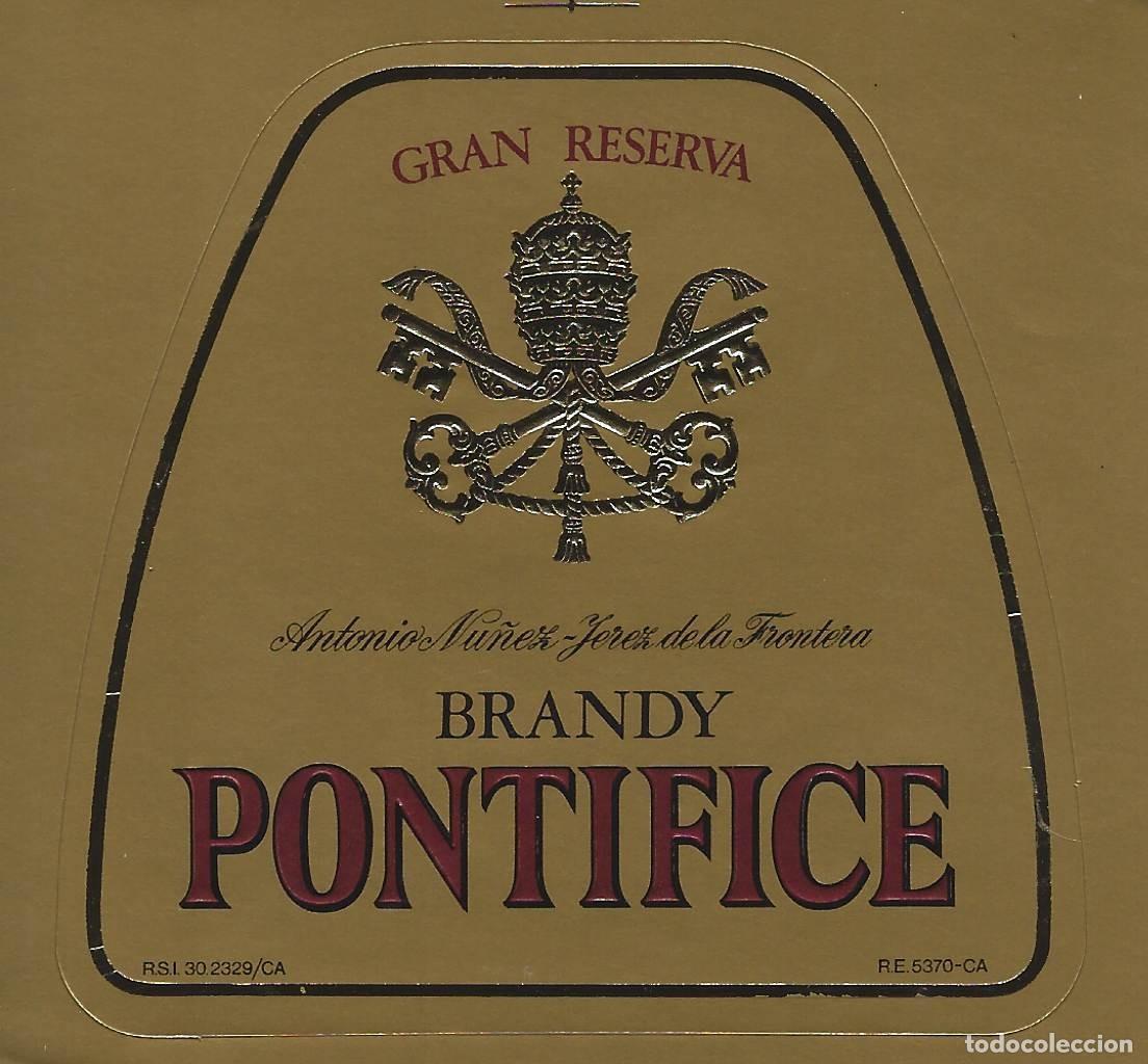 Etiquetas antiguas: E341 BODEGAS ANTONIO NU&Ntilde;EZ-BRANDY PONTIFICE - Foto 1