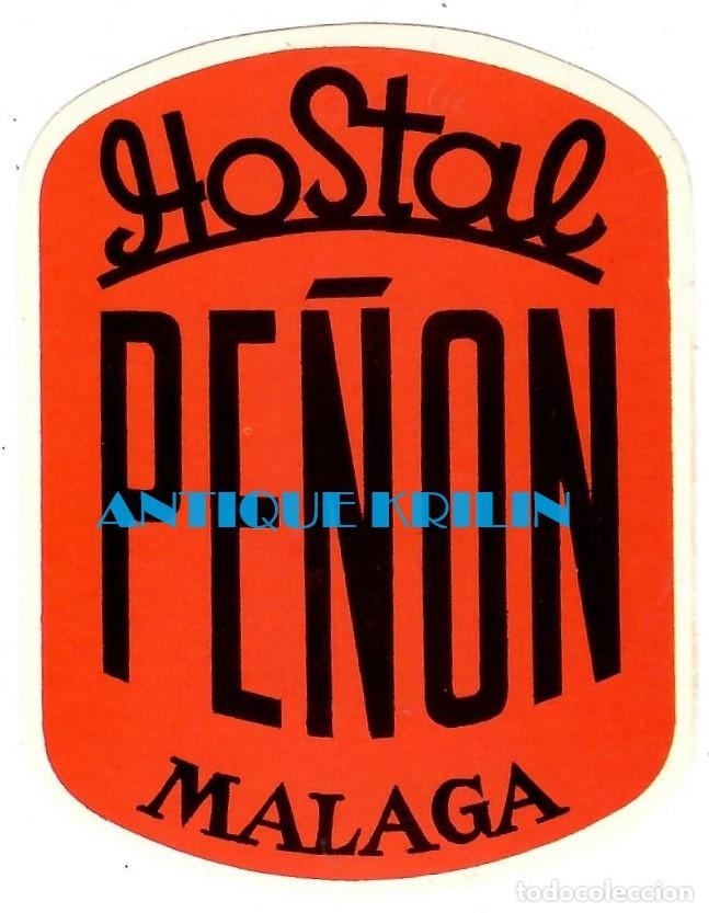 Etiquetas antiguas: ETIQUETA HOSTAL PE&Ntilde;ON / MALAGA / 10X8 - Foto 1