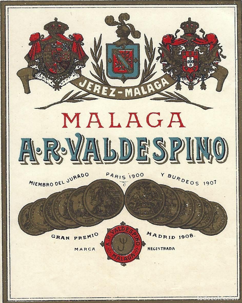 Etiquetas antiguas: E402 BODEGAS A. R. VALDESPINO-MALAGA - Foto 1