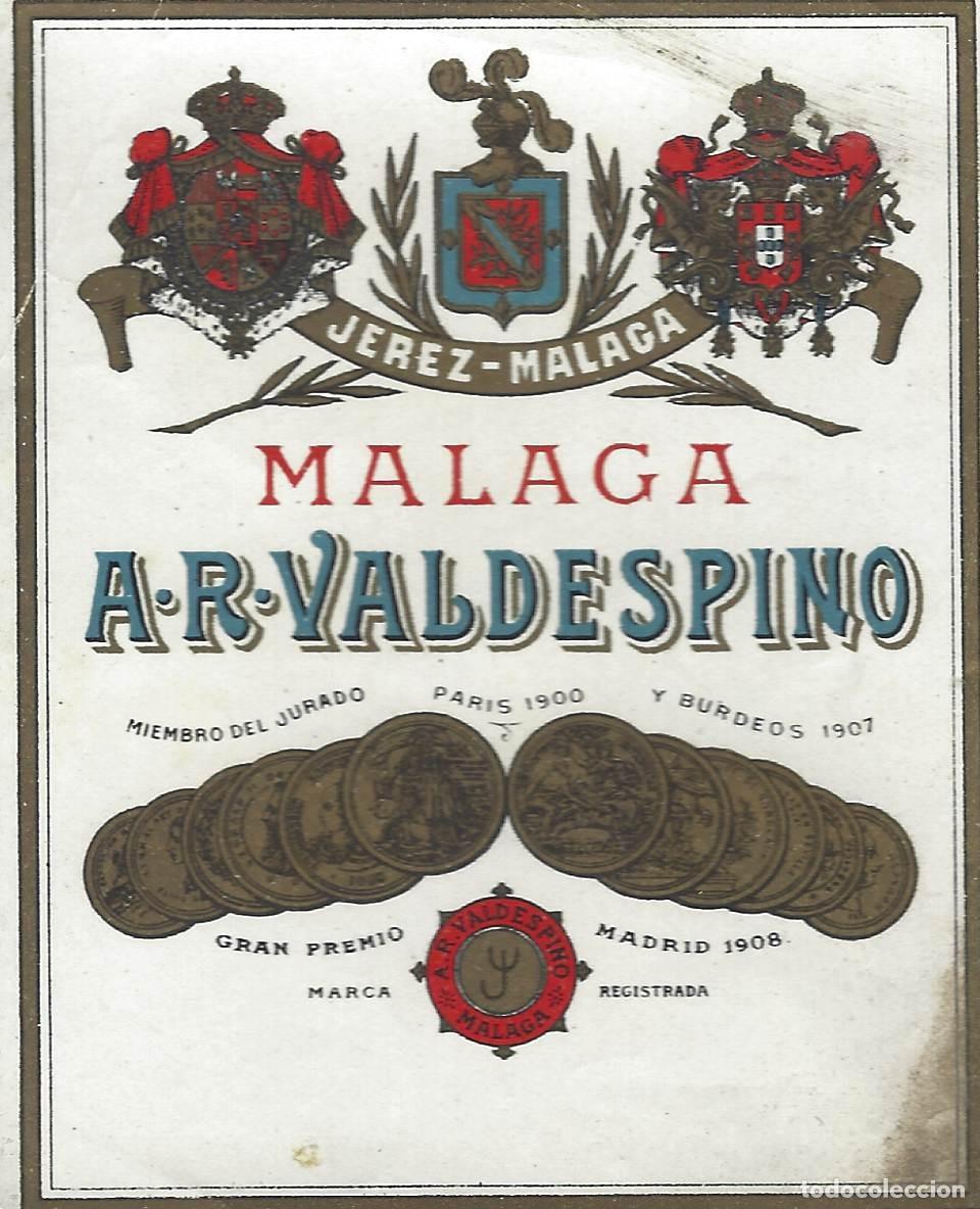 Etiquetas antiguas: E1974 BODEGAS A. R. VALDESPINO-MALAGA - Foto 1