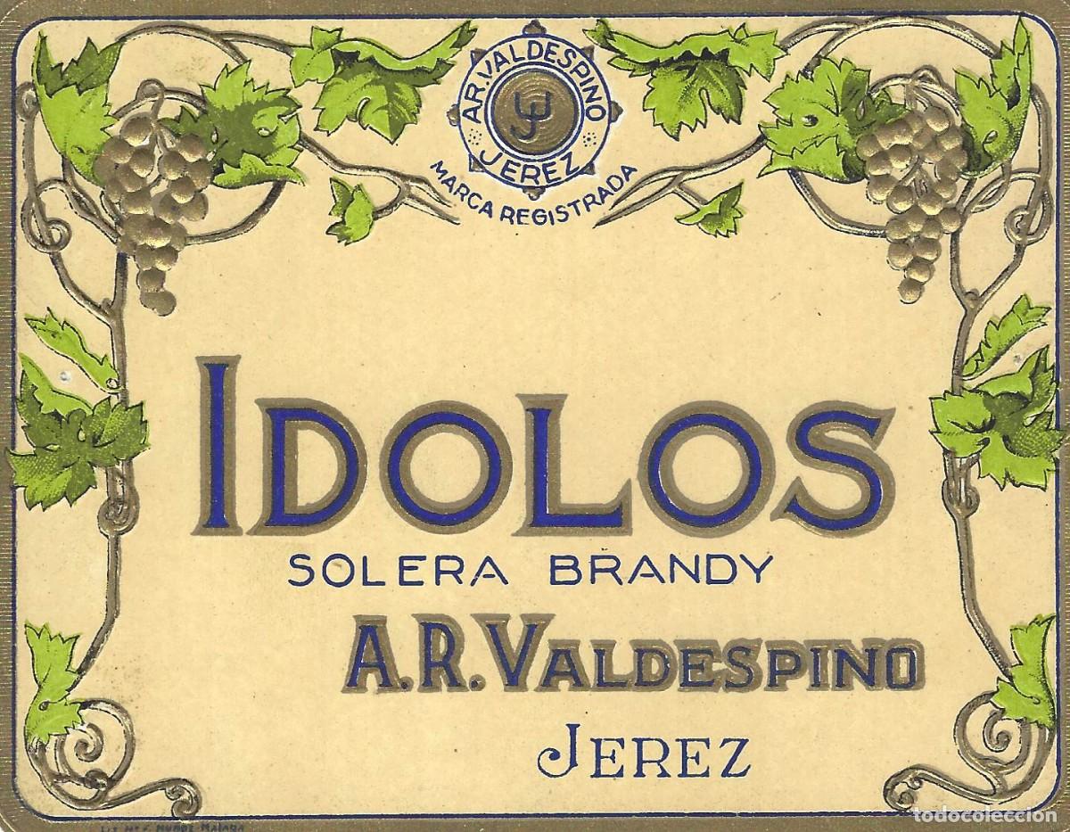 Etiquetas antiguas: E411 BODEGAS A. R. VALDESPINO-BRANDY IDOLOS - Foto 1