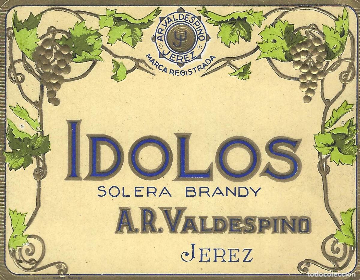 Etiquetas antiguas: E1978 BODEGAS A. R. VALDESPINO-BRANDY IDOLOS - Foto 1