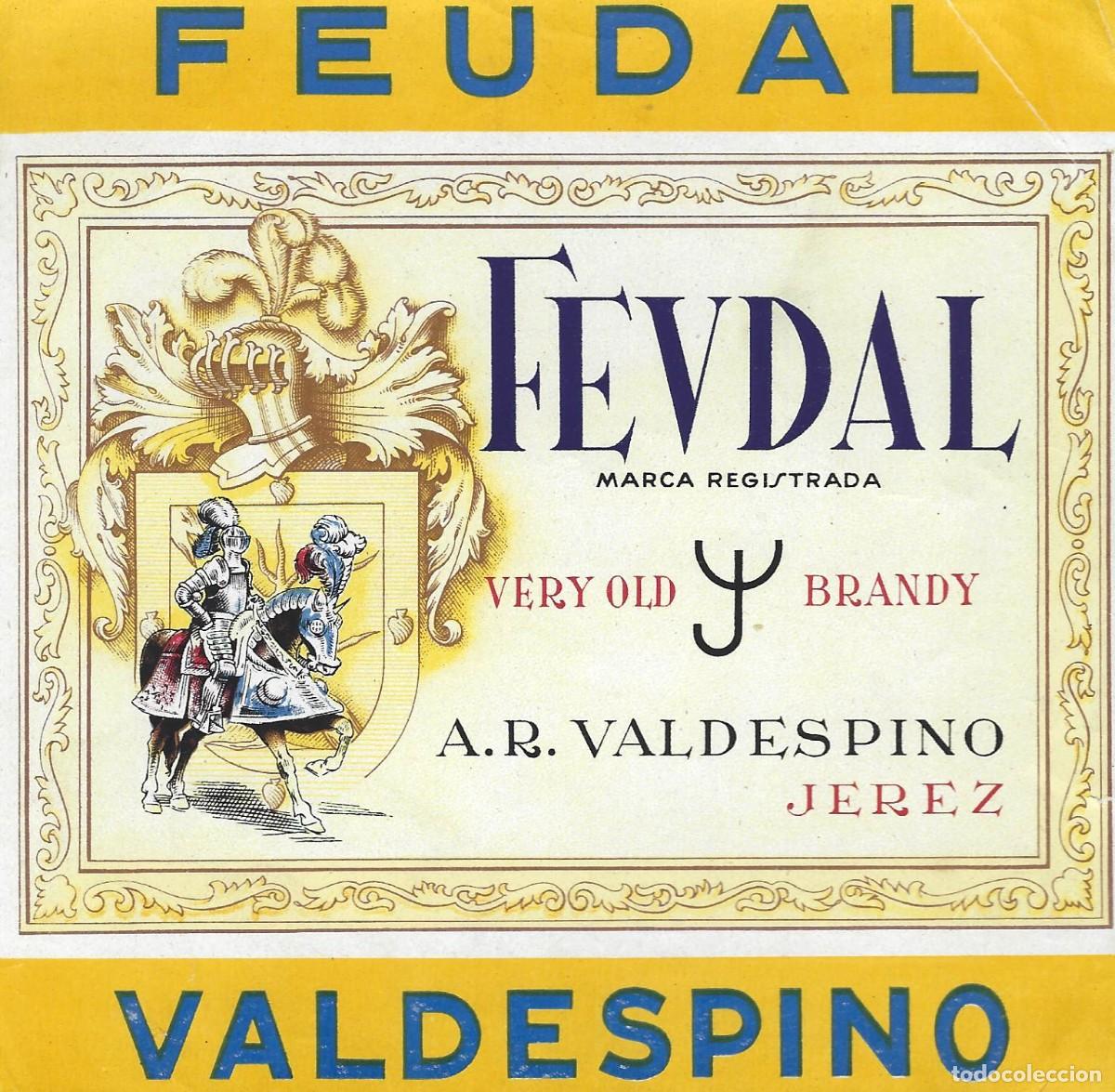 Etiquetas antiguas: E1987 BODEGAS A. R. VALDESPINO-BRANDY FEUDAL - Foto 1