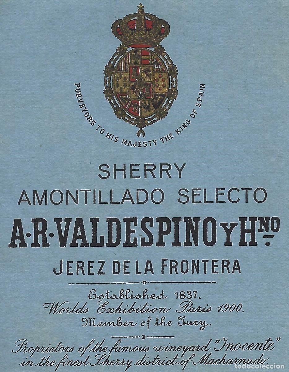 Etiquetas antiguas: E450 BODEGAS A. R. VALDESPINO-AMONTILLADO - Foto 1
