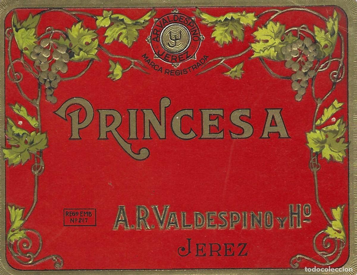Etiquetas antiguas: E486 BODEGAS A. R. VALDESPINO-PRINCESA - Foto 1