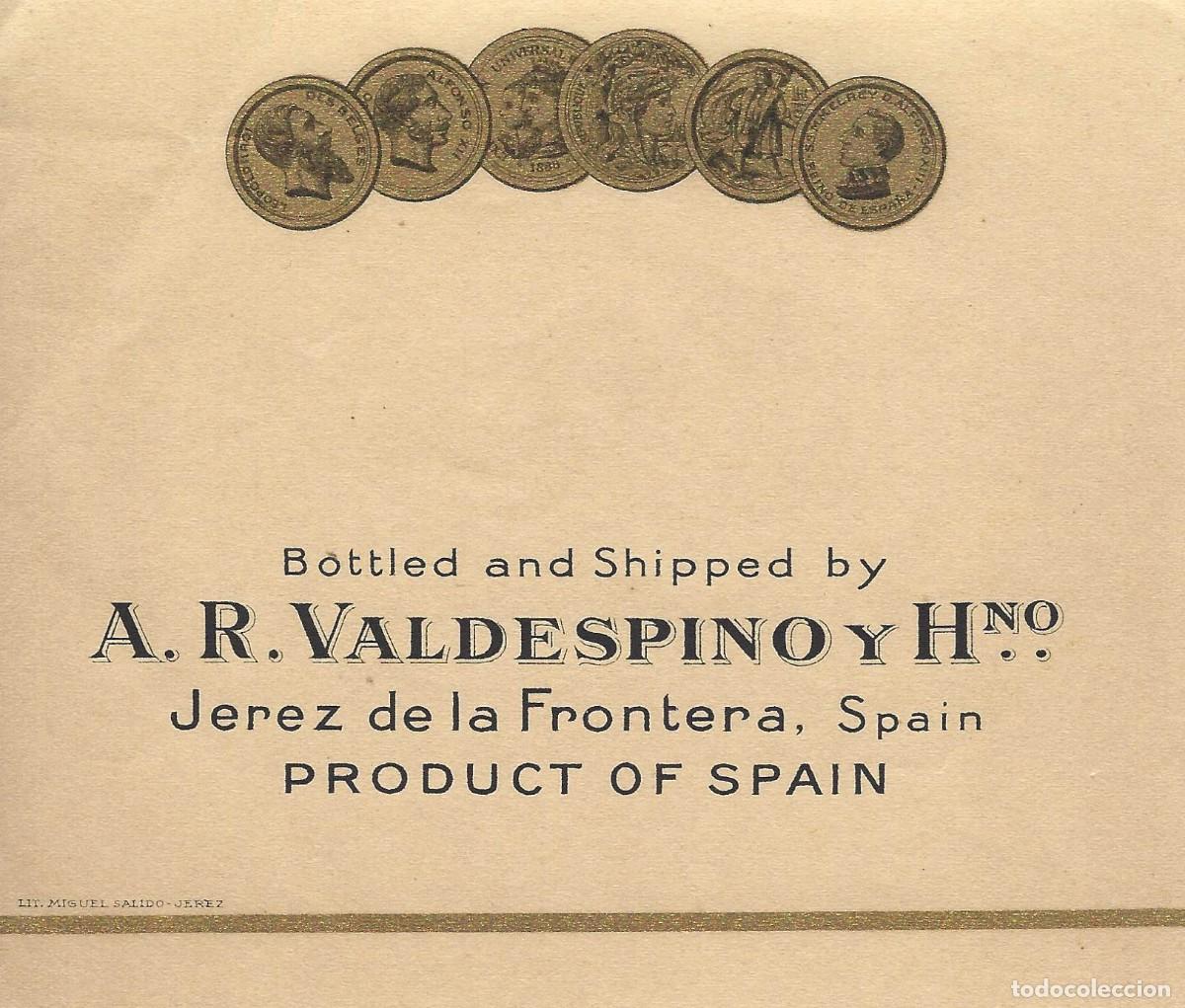 Etiquetas antiguas: E505 BODEGAS A. R. VALDESPINO - Foto 1