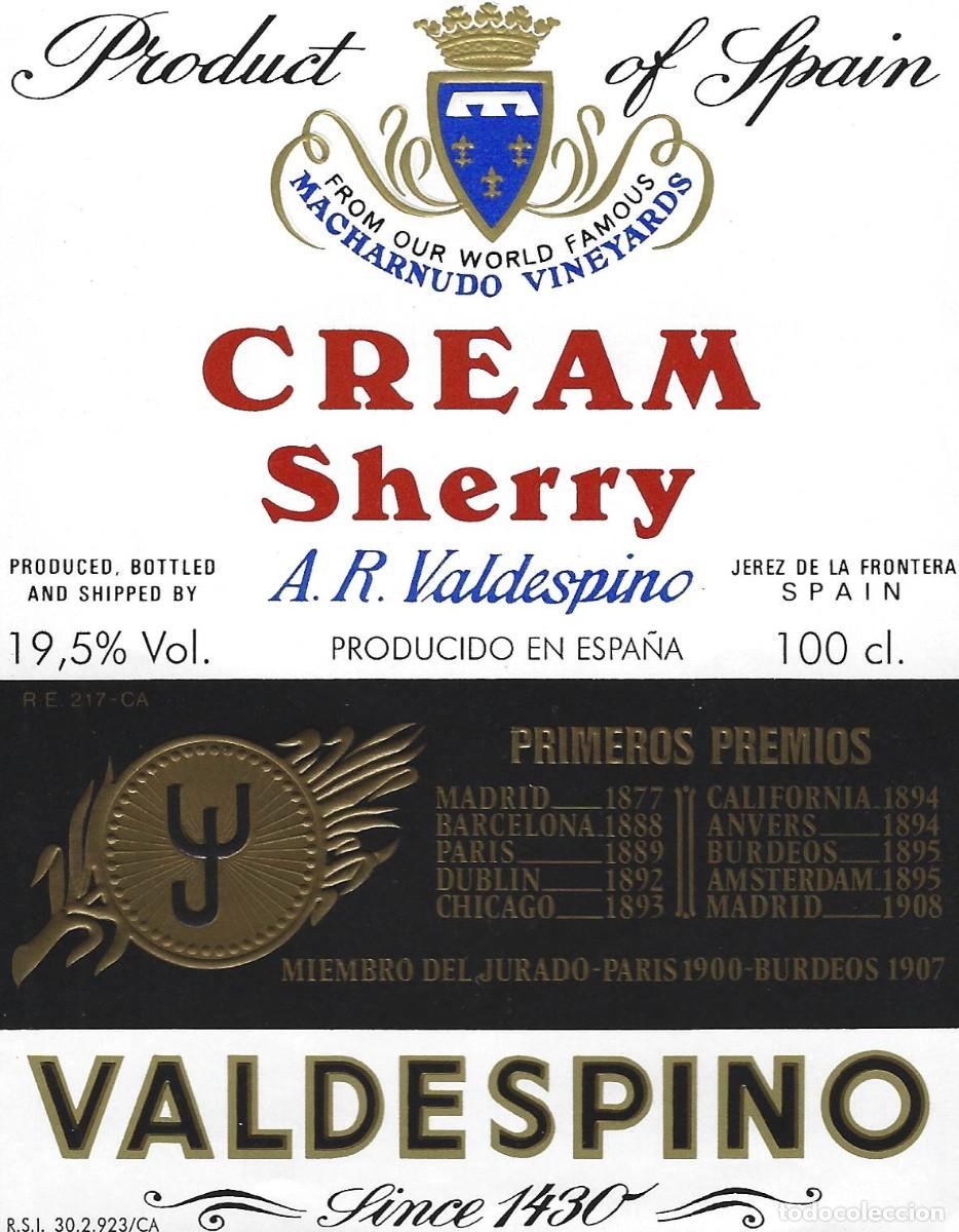 Etiquetas antiguas: E2000 BODEGAS A. R. VALDESPINO-CREAM - Foto 1
