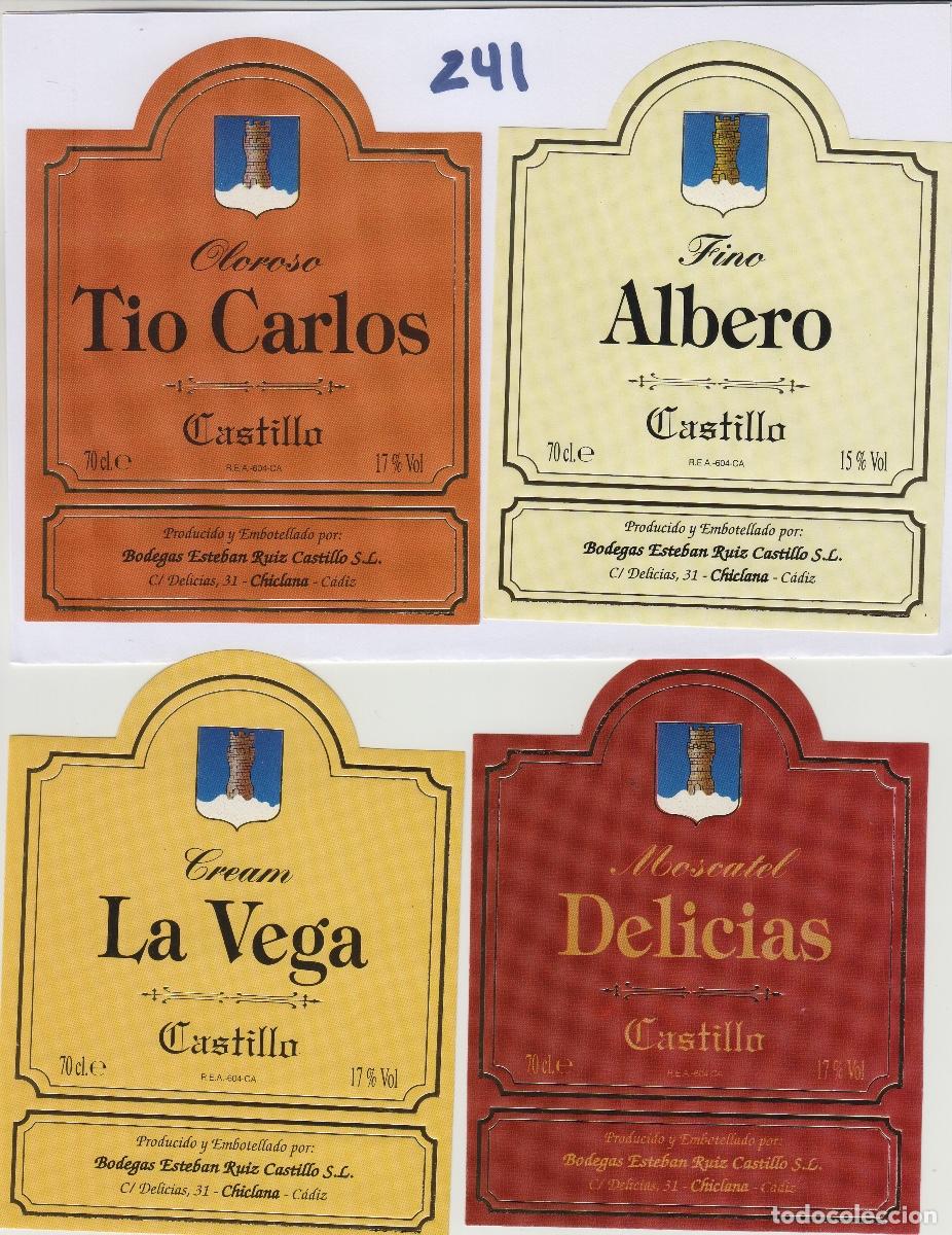 Alte Etiketten: ESTEBAN RUIZ CASTILLO . CHICLANA (C&aacute;diz ) , lote foto . ETIQUETA DE VINO ref 241