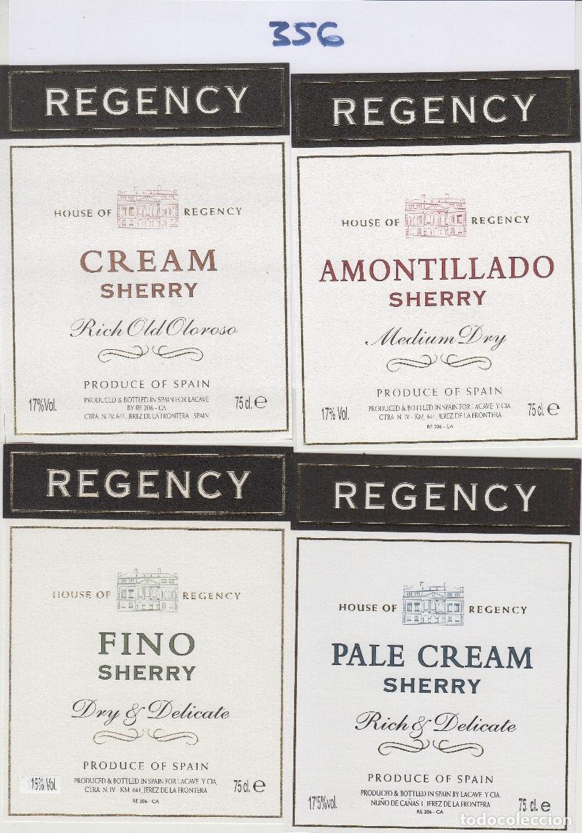 Old Labels: LACAVE & CIA . JEREZ .lote REGENCY . ETIQUETA VINO ref 356 .