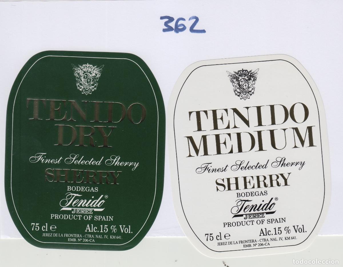 Old Labels: BODEGAS TENIDO , JEREZ , SHERRY . ETIQUETA VINO ref 362