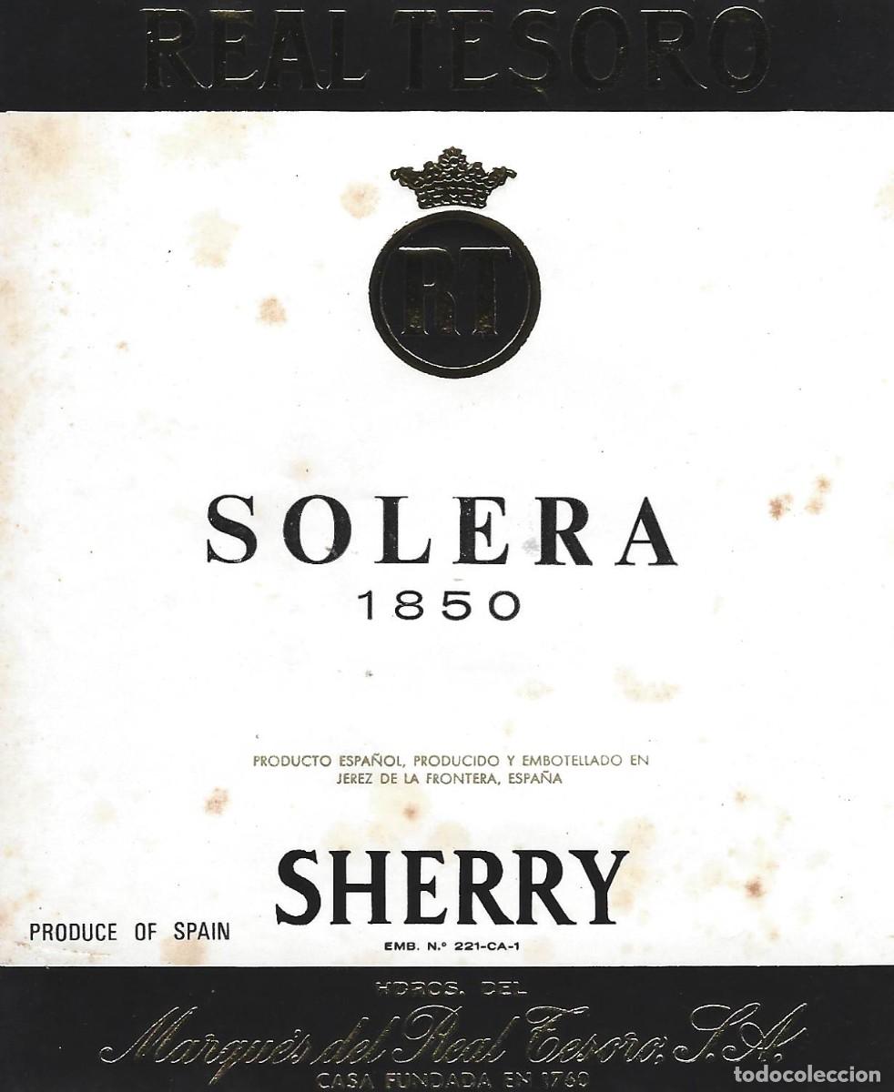 Etiquetas antiguas: E524 BODEGAS MARQUES DEL REAL TESORO-SOLERA 1850 - Foto 1