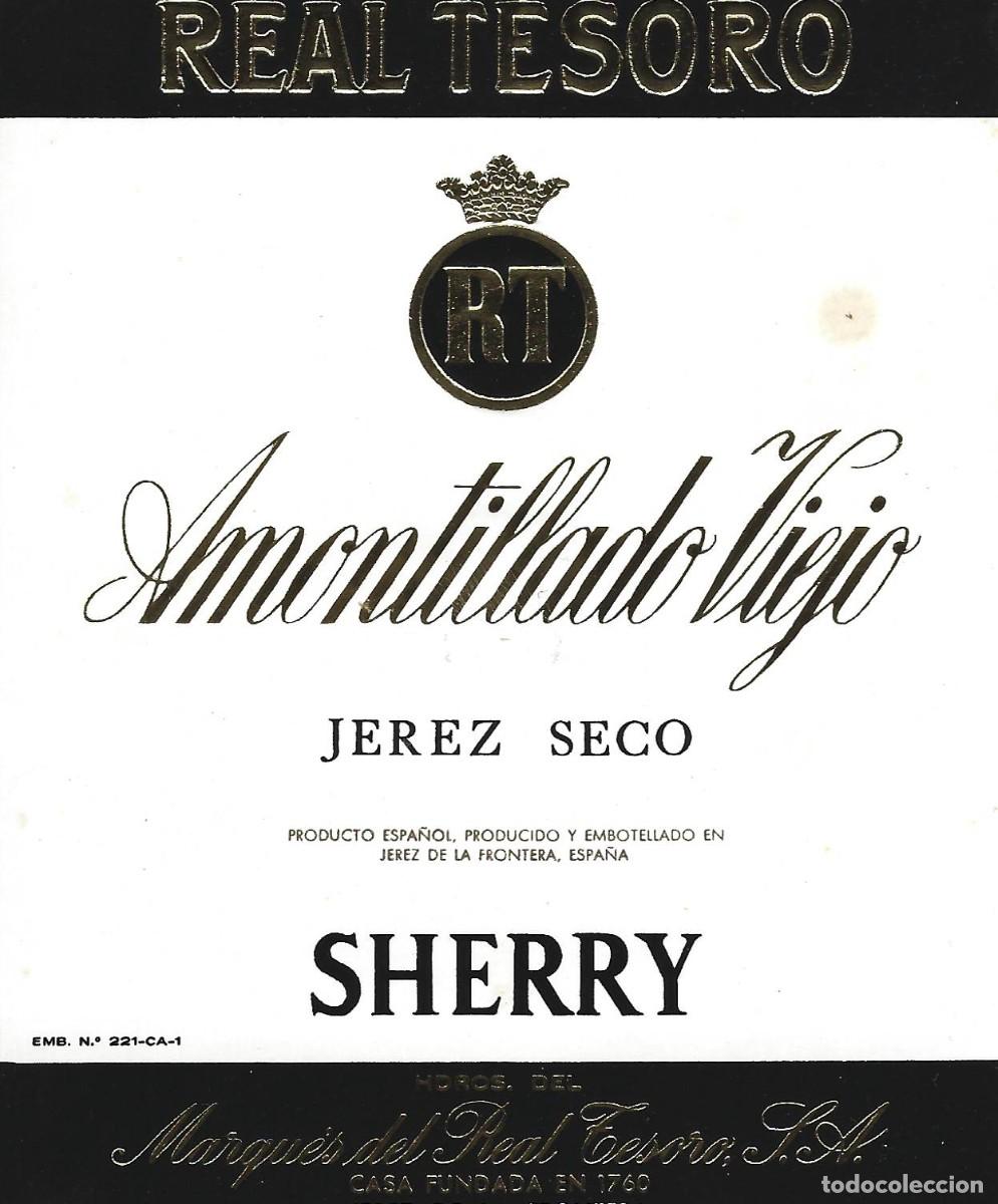 Etiquetas antiguas: E532 BODEGAS MARQUES DEL REAL TESORO-JEREZ RT - Foto 1