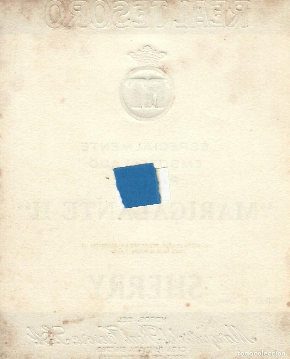 Etiquetas antiguas: E535 BODEGAS MARQUES DEL REAL TESORO-JEREZ RT - Foto 2