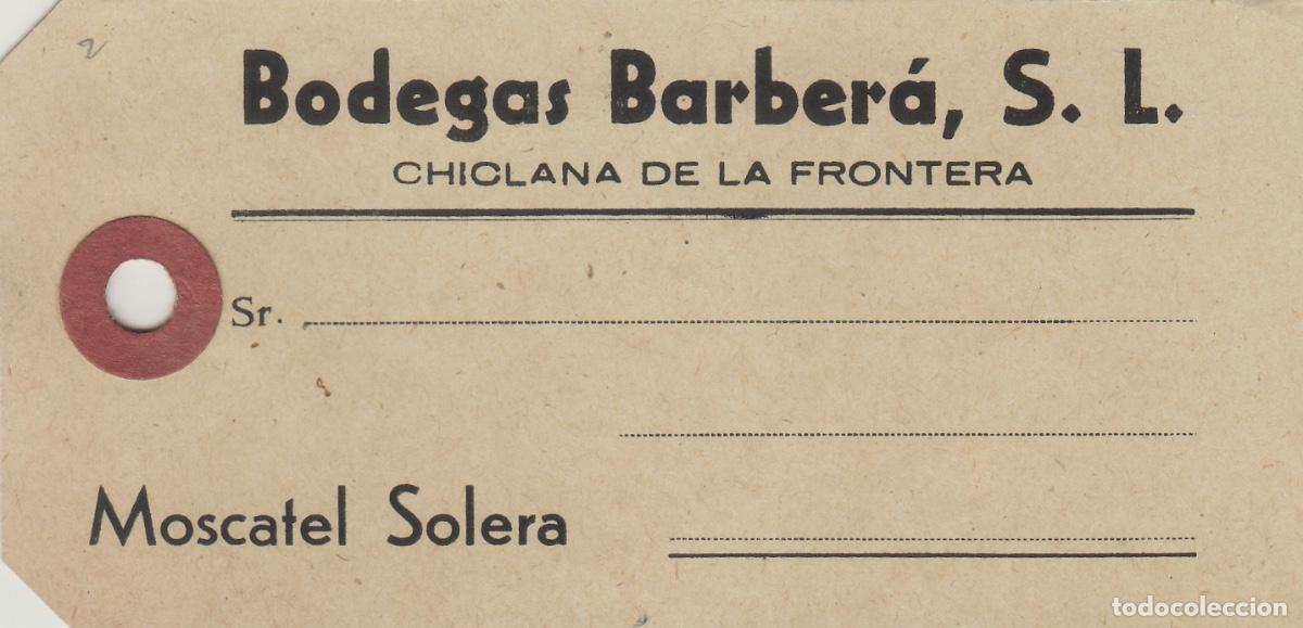 Old Labels: BODEGAS BARBERA ,CHICLANA C&aacute;diz - MOSCATEL SOLERA - ETIQUETA DE VINO ENVIO ,MERCANCIA ref. EM4