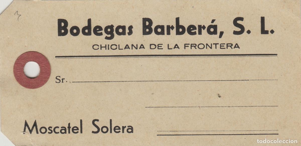Old Labels: BODEGAS BARBERA ,CHICLANA C&aacute;diz - MOSCATEL SOLERA - ETIQUETA DE VINO ENVIO ,MERCANCIA ref. EM4