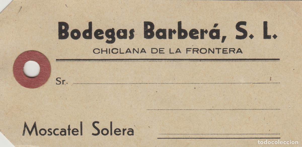 Old Labels: BODEGAS BARBERA ,CHICLANA C&aacute;diz - MOSCATEL SOLERA - ETIQUETA DE VINO ENVIO ,MERCANCIA ref. EM4