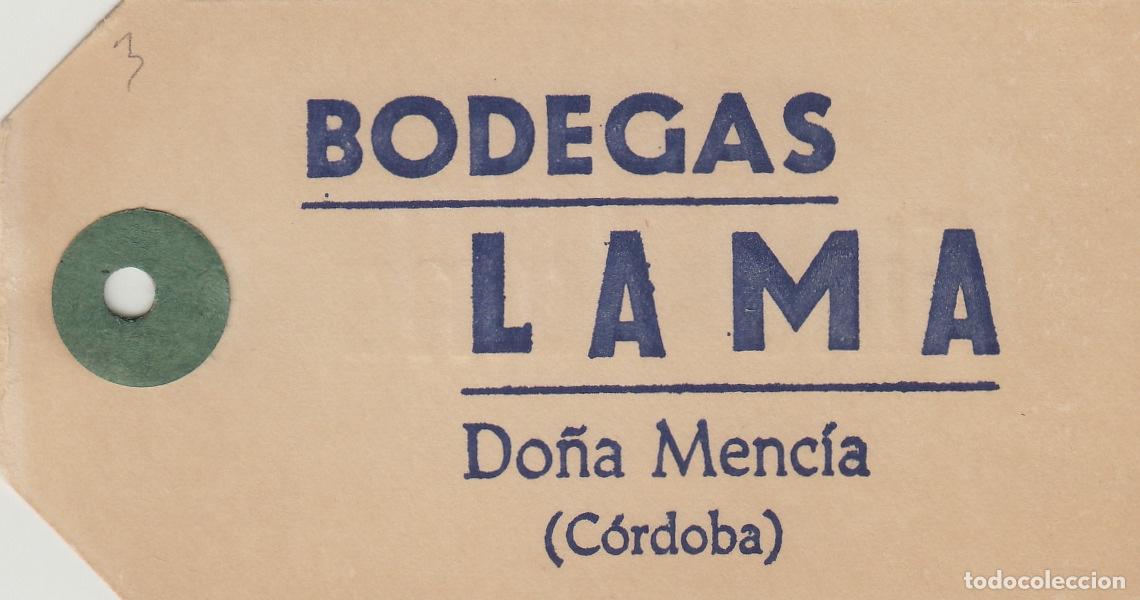 Alte Etiketten: BODEGAS LAMA ,DO&Ntilde;A MENCIA C&oacute;rdoba -en reverso FINO LAMA - ETIQUETA DE VINO ENVIO ,MERCANCIA ref. EM6