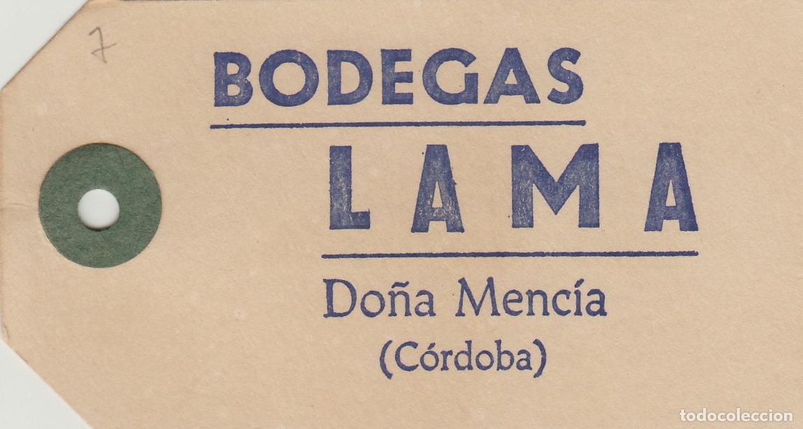 Alte Etiketten: BODEGAS LAMA ,DO&Ntilde;A MENCIA C&oacute;rdoba -en reverso MIGUELES - ETIQUETA DE VINO ENVIO ,MERCANCIA ref. EM6