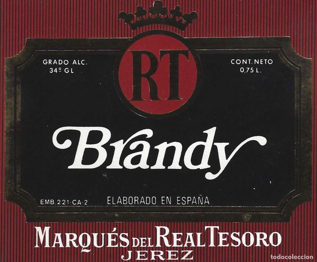 Etiquetas antiguas: E559 BODEGAS MARQUES DEL REAL TESORO-BRANDY RT-0.75L-34.00% - Foto 1