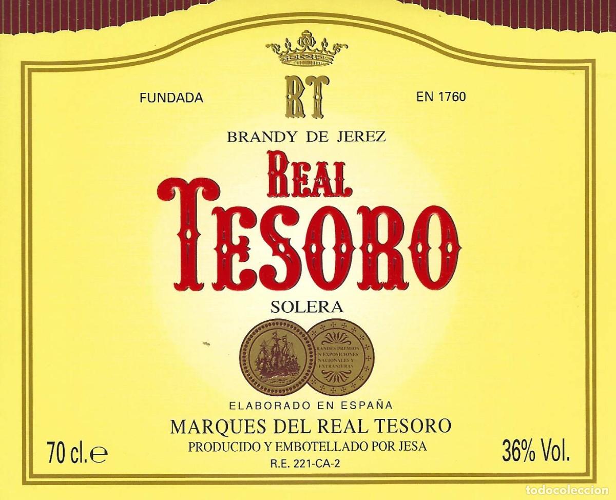 Etiquetas antiguas: E578 BODEGAS MARQUES DEL REAL-BRANDY REAL TESORO-0.70L-36% - Foto 1