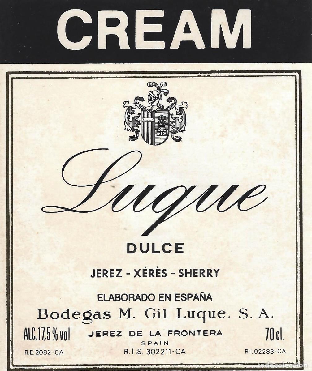 Etiquetas antiguas: E587 BODEGAS M. GIL LUQUE-CREAM LUQUE-0.70L-17.50% - Foto 1
