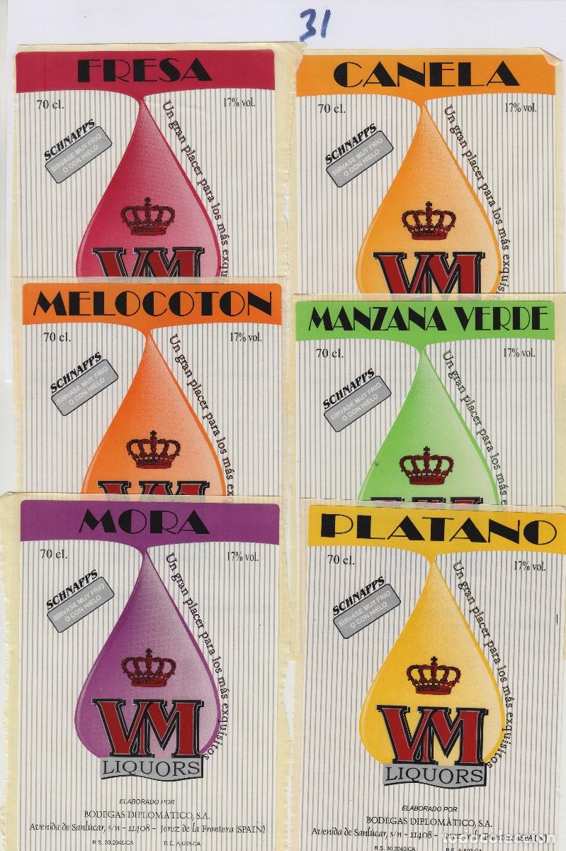 &Eacute;tiquettes anciennes: BODEGAS DIPLOM&Aacute;TICO , JEREZ . LICOR VM lote . ETIQUETA VINO ref 31