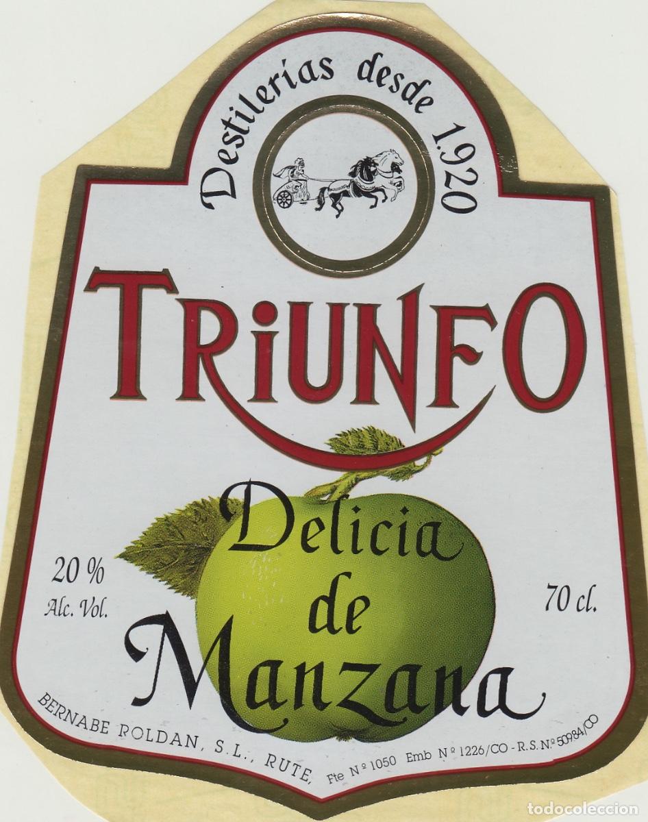&Eacute;tiquettes anciennes: BERNABE ROLDAN , RUTE ( C&oacute;rdoba ) TRIUNFO , DELICIA MANZANA LICOR . ETIQUETA VINO ref 33